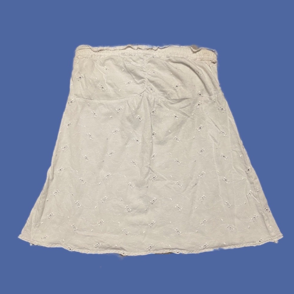 Embroidered white tube top